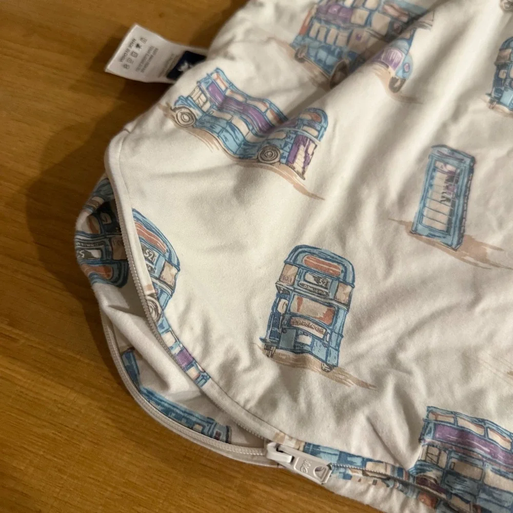 Domiamia Kids Double Zip Sleep Sack Blue Cream XL London Bus Print